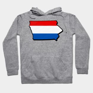 Red, White, and Blue Iowa Outline Hoodie